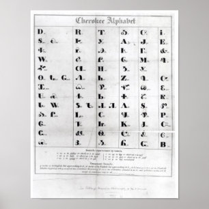 Cherokee Alphabet, Pendeltons litografi Poster