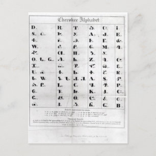 Cherokee Alphabet, Pendeltons litografi Vykort