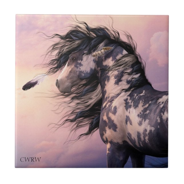 Cherokee blåttkonst belägger med tegel kakelplatta (Framsidan)