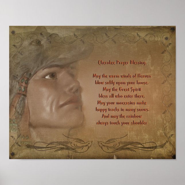 Cherokee Blessing Native American Prayer Poster (Framsidan)