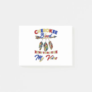 Cherokee Blood Springa genom min Veins Gift Post-it Block