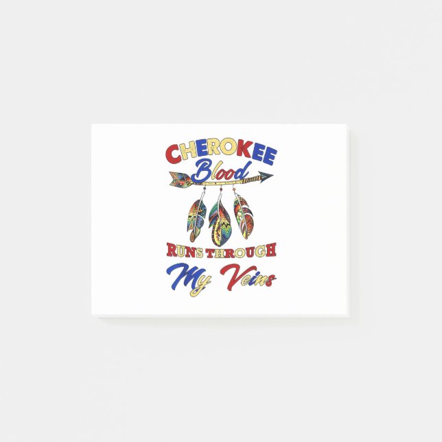 Cherokee Blood Springa genom min Veins Gift Post-it Block (Framsida)