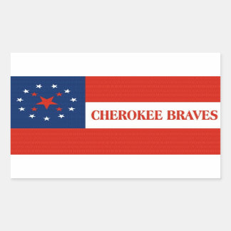 Cherokee Braves Flagga, Förenade Stater Rektangulärt Klistermärke