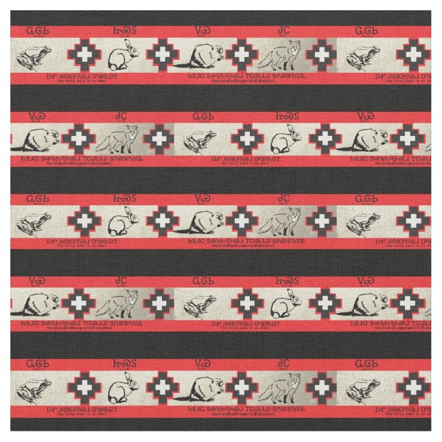 Cherokee djur 2 tyg (Närbild)