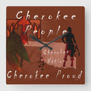 Cherokee folk fyrkantig klocka
