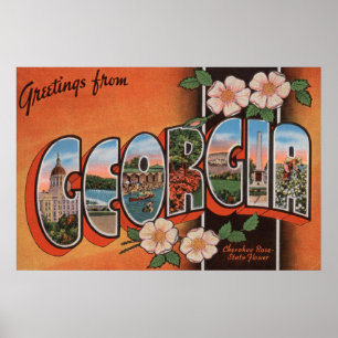 Cherokee Georgia (steg) - stora brevplatser Poster