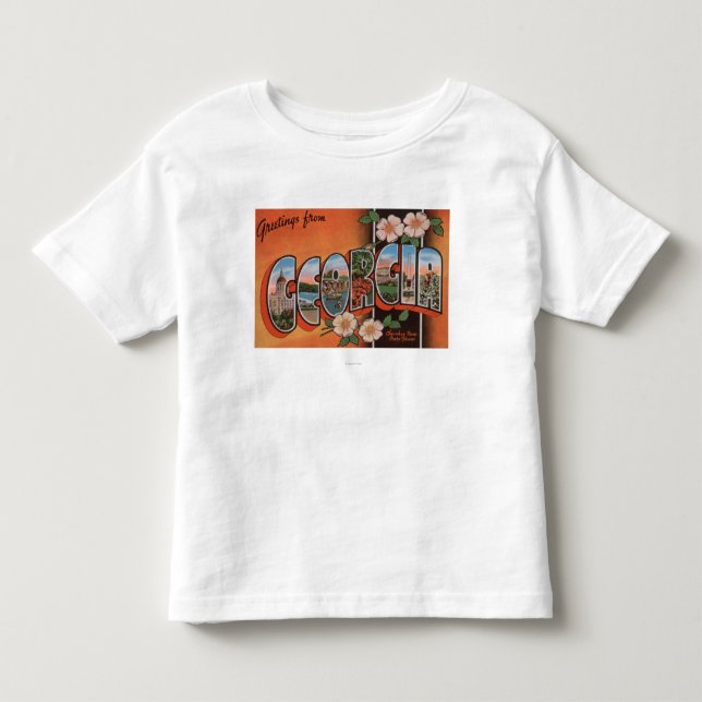 Cherokee Georgia (steg) - stora brevplatser T-shirt (Framsida)