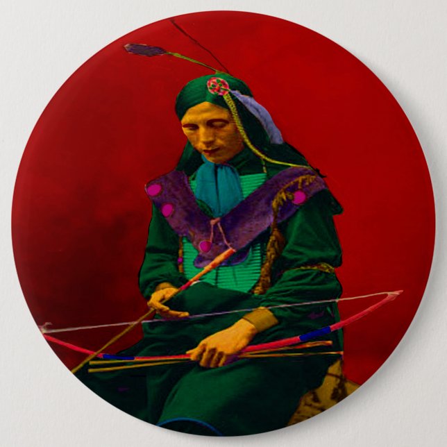 Cherokee Indian Pop Art Knapp (Framsida)