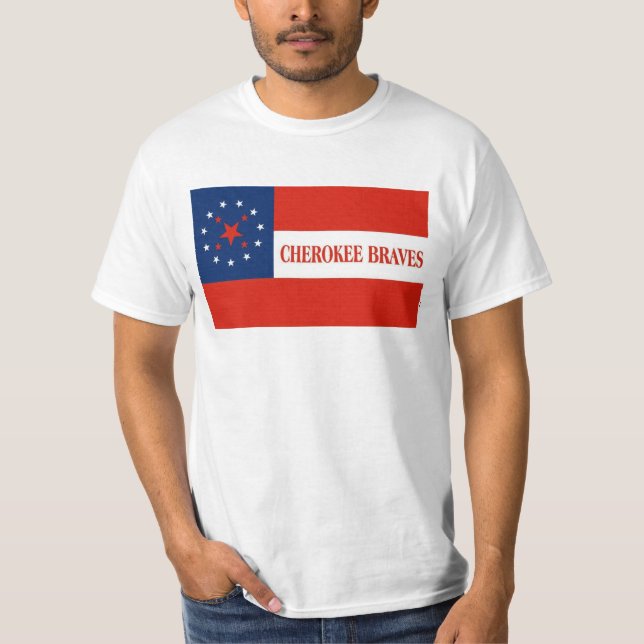 Cherokee indiankrigareflagga, United States Tee Shirt (Framsida)