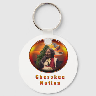 Cherokee indians art nyckelring