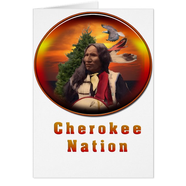 Cherokee indisk konst hälsningskort (Framsidan)