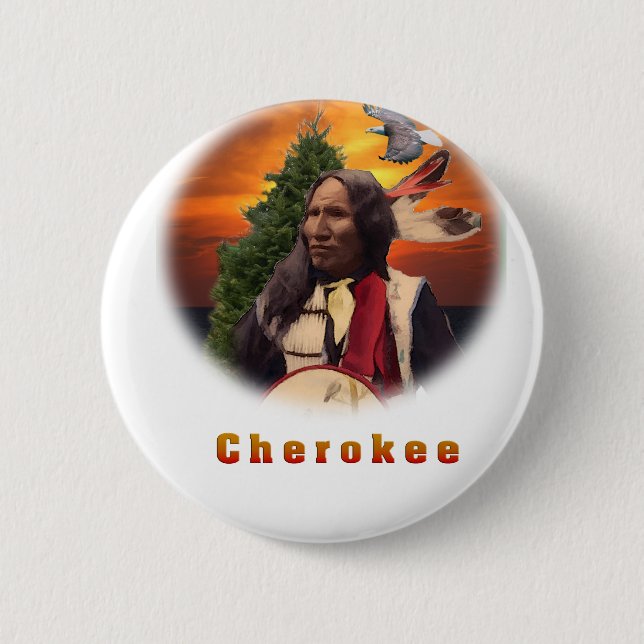 Cherokee indisk konst knapp (Framsida)