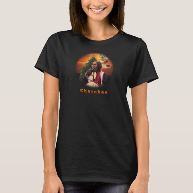 Cherokee indisk konst tee shirt (Framsida)