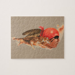 Cherokee indisk krigare för indianvargklan pussel