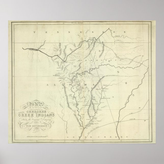Cherokee Karta Poster (Framsidan)