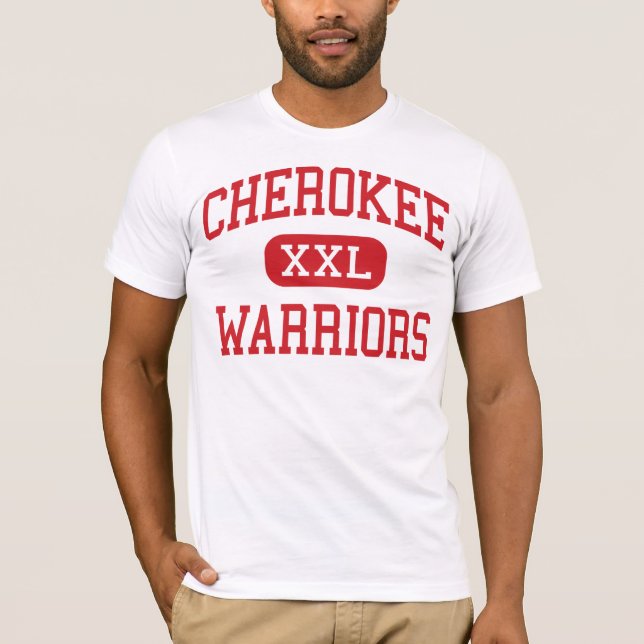Cherokee - krigare - högstadium - Canton Georgia T Shirt (Framsida)