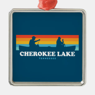 Cherokee Lake Tennessee Kanot Julgransprydnad Metall