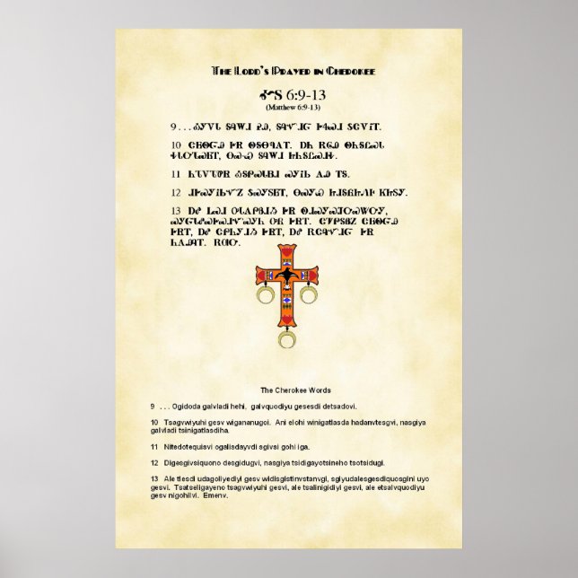 Cherokee Lord's Prayer Poster (Framsidan)