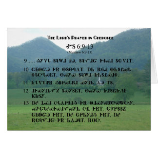 Cherokee Lord's Prayer vid Varg Fork Valley Hälsningskort