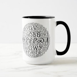 Cherokee mugg för kaffe för Syllabaryordmoln