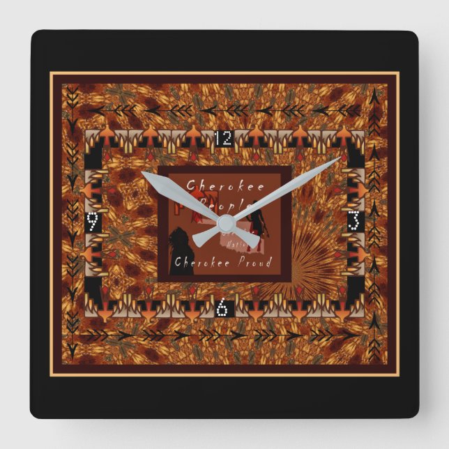 Cherokee Nation Fyrkantig Klocka (Framsida)