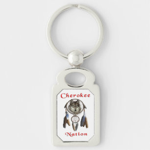 Cherokee Nation Rektangulärt Silverfärgad Nyckelring