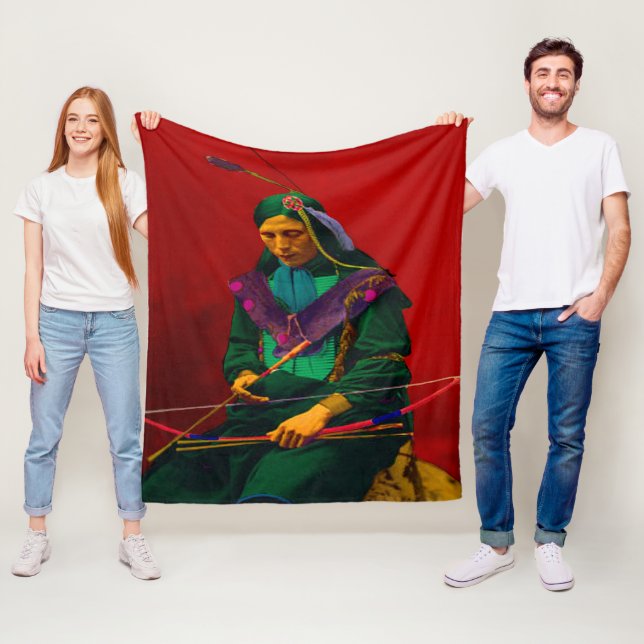 Cherokee Native American Pop Art Fleece Blanket (På plats)