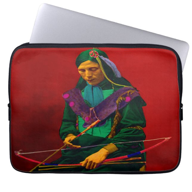 Cherokee Native American Pop Art laptop sleeve (Framsidan)