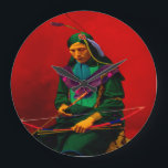 Cherokee Native American Pop Art Stor Klocka<br><div class="desc">Cherokee var en inhemsk amerikansk stambo i sydvästra Förenade Stater.</div>