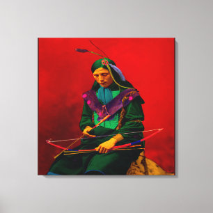 Cherokee Native American Popkonst Canvastryck