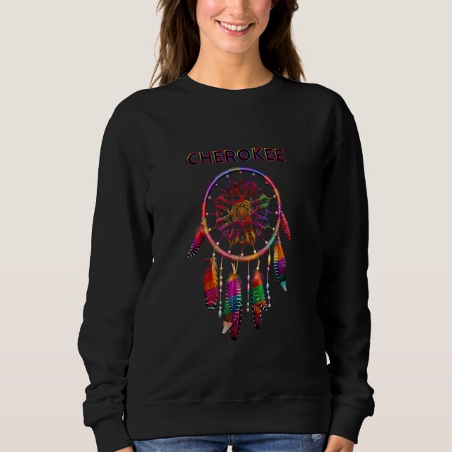 Cherokee Native Indian Colorful Dreamcatc T Shirt (Framsida)