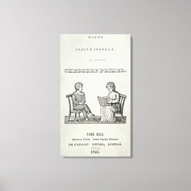 Cherokee Primer, 1845 (engrave) Canvastryck (Framsida)