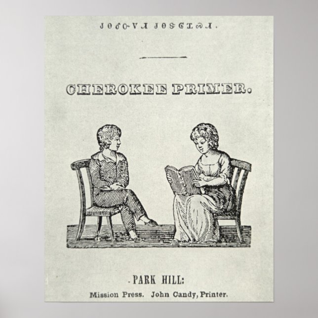 Cherokee Primer, 1845 (engrave) Poster (Framsidan)