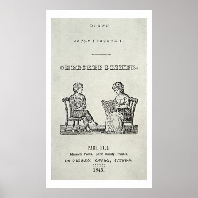 Cherokee Primer, 1845 (engrave) Poster (Framsidan)