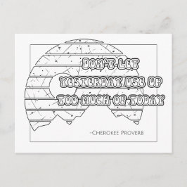 Cherokee Proverb Coloring Postcard Vykort