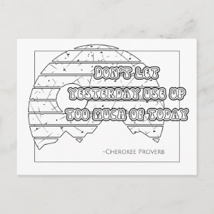 Cherokee Proverb Coloring Postcard Vykort
