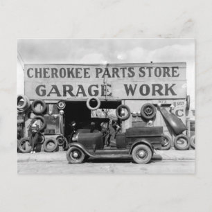 Cherokee reservdelshall, 1936 vykort