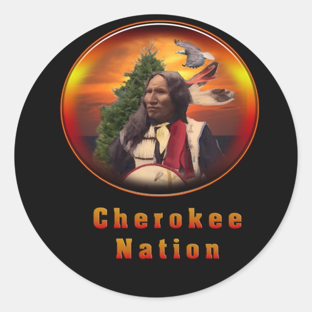 Cherokee Runt Klistermärke (Framsida)