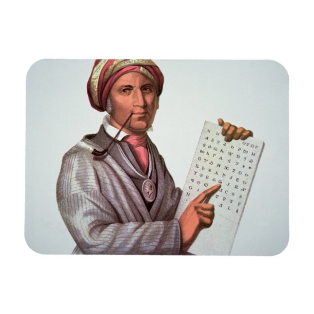 Cherokee Scholar, Sequyah (1776-1843) (färg) Magnet (Horisontell)