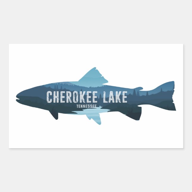 Cherokee Sjö Tennessee Fish Rektangulärt Klistermärke (Framsida)