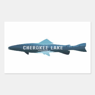 Cherokee Sjö Tennessee Fish Rektangulärt Klistermärke
