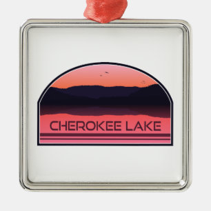Cherokee Sjö Tennessee Red Sunrise Julgransprydnad Metall