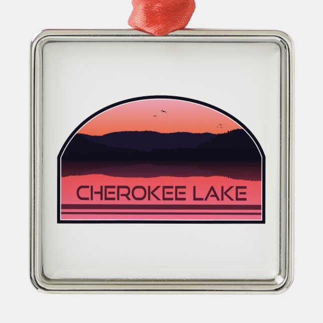 Cherokee Sjö Tennessee Red Sunrise Julgransprydnad Metall (Framsidan)