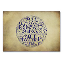 Cherokee Syllabary Blue Cloud Floud-kort Bordsnummer