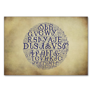 Cherokee Syllabary Blue Cloud Floud-kort Bordsnummer