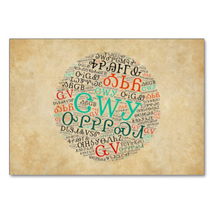 Cherokee Syllabary Parchment-utseende, platt kort