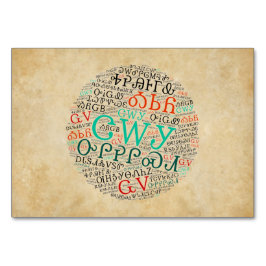 Cherokee Syllabary Parchment-utseende, platt kort