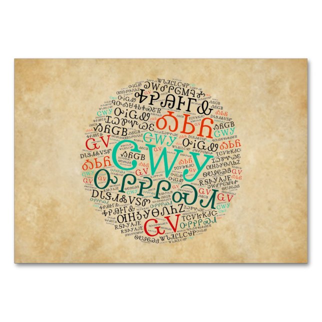 Cherokee Syllabary Parchment-utseende, platt kort (Framsidan)