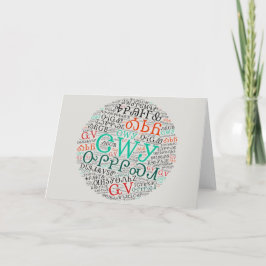 Cherokee Syllabary Round Cloud Greeting Card Kort