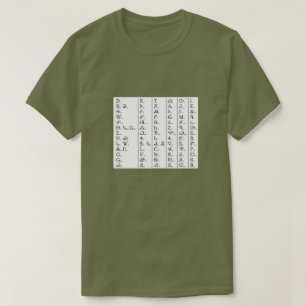 Cherokee Syllabary Unisex Khaki Grönt T-Shirt